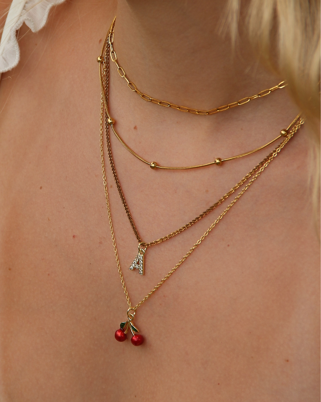 Golden Cherry Necklace