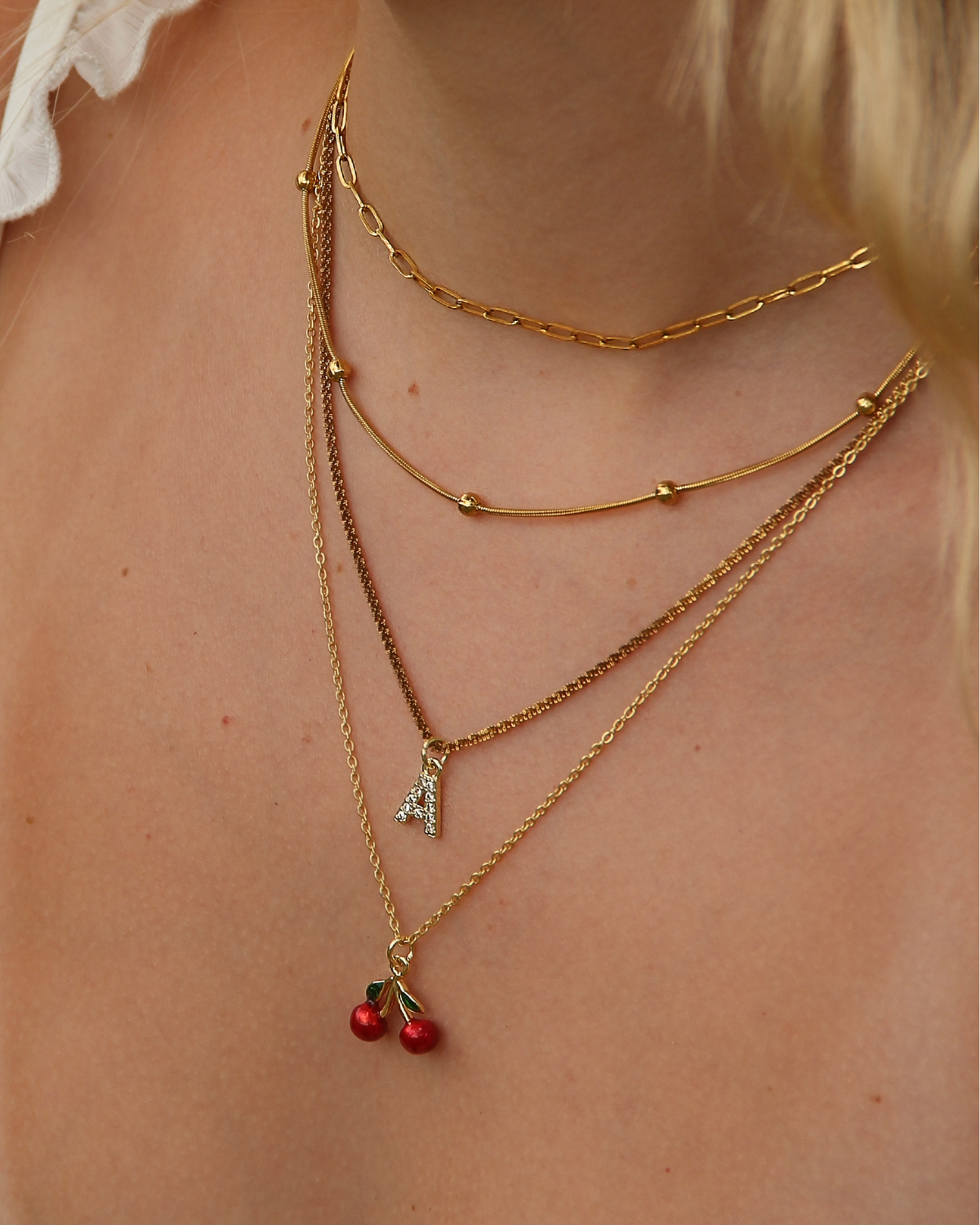 Golden Cherry Necklace