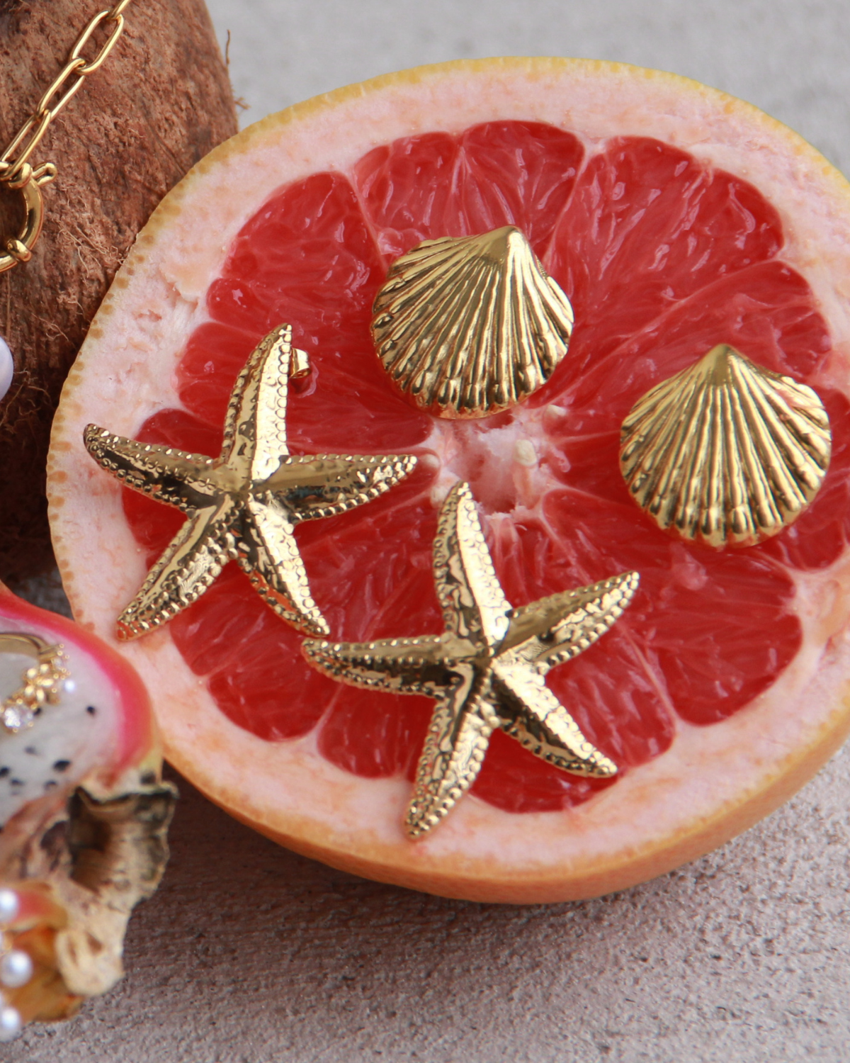 Golden Starfish Earrings