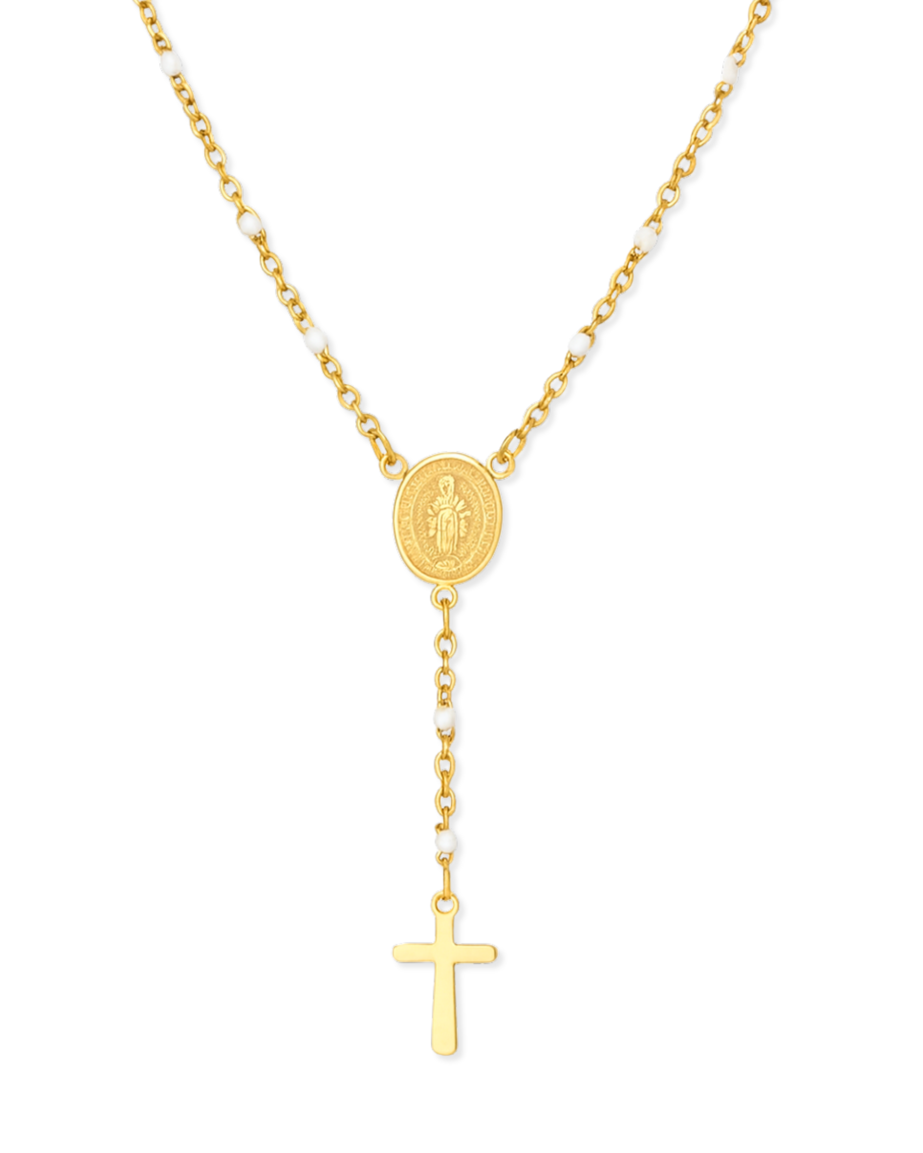 Golden Rosary Necklace